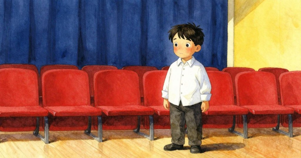 Viggo 重新進入音樂室, 步伐沉思, 窗外光線柔和, 靜默的節拍器與鋼琴襯托室內氛圍