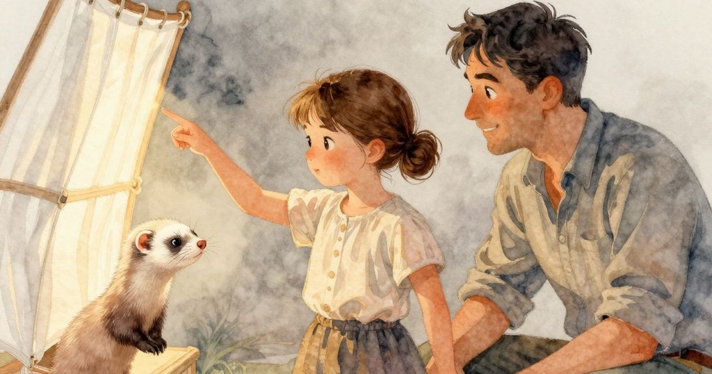 燈光傾斜穿透棉布幕，拉長木偶陰影，營造出神秘變形效果，後台環境充滿暖色光暈