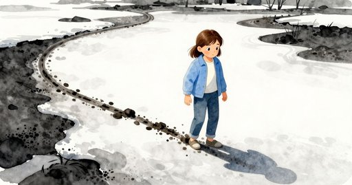 Painted Stone Emerges from the Thawing Pond