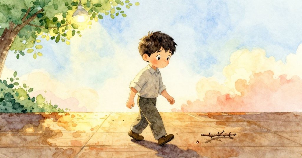 Drake在舞台上緩步離去,留下一根帶有糖漿水滴的竹棒,背景燈光柔和,展現告別與演出餘韻的溫馨場面