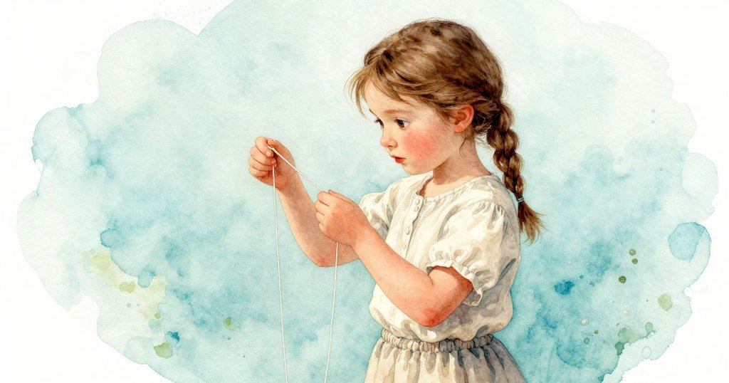 Fiona專注握持梭子，細膩織布線條展現紋理，溫柔光線映照，流露專注與細緻情緒