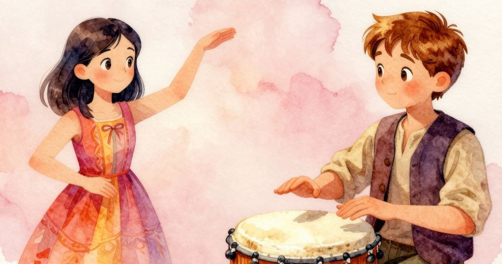 伊內茲的手熟練揮動巴齊，擊打亮澤鼓面，展現精細木紋與節奏感