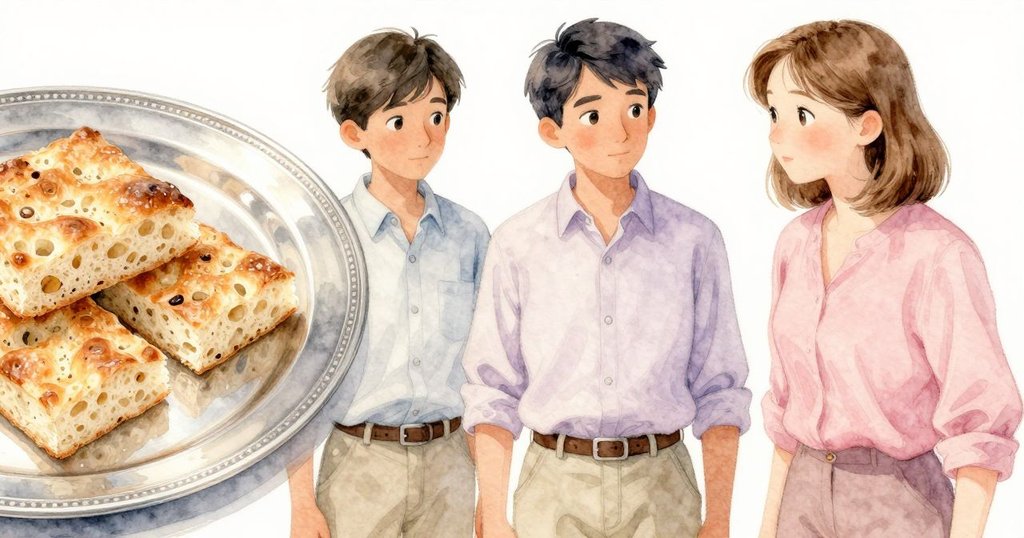 銀盤上細緻焦香麵包, 光線變化中呈現物品細節, 顯示溫柔的質感與質地