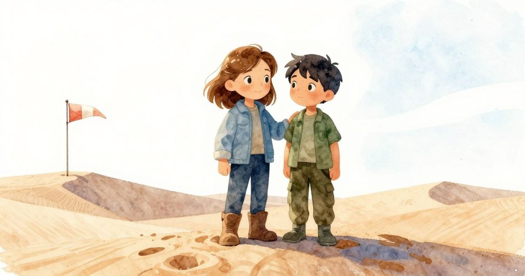 從克拉拉視角看到風盃隨風搖曳，遼闊沙丘緩緩變換，流露出內心對自然美景的細膩感受