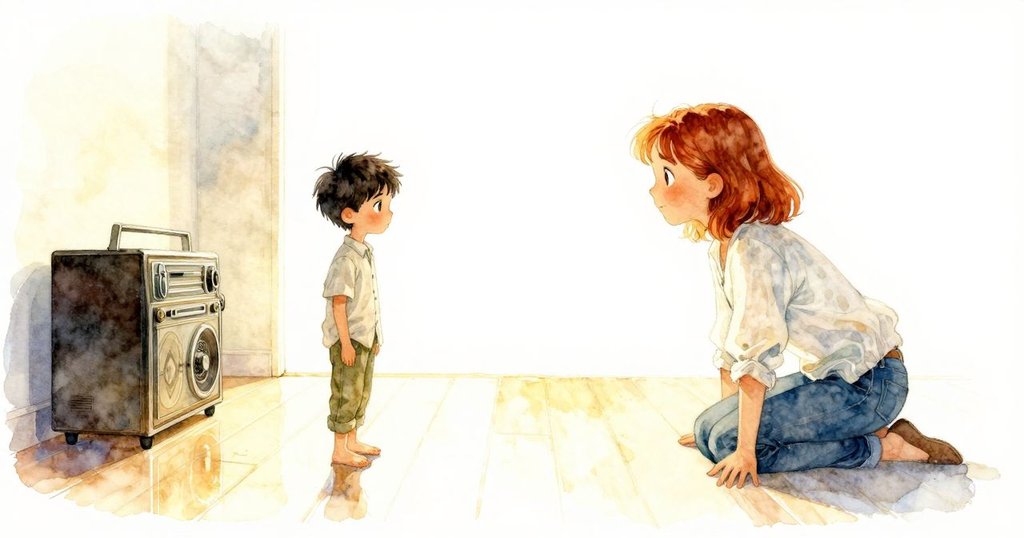 Ned與Orla安靜注視收音機，房內古董物件映襯著溫暖燈光，場景由動轉靜，結束於平和思索。