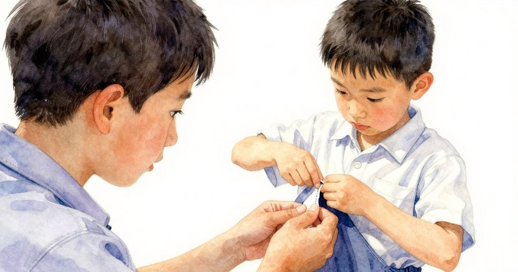 從克魯斯背後看他專注檢查跑道上細微裂縫,工作間光影柔和,充滿疑問與探索