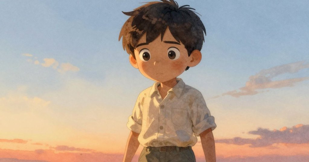 卡爾專注聆聽琴聲，眼神中流露出堅定與疑慮，溫暖光影中表現內心情感