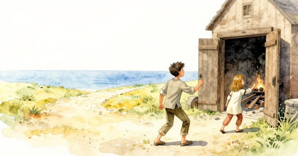 在工坊門口，Luke與Nessa並肩望向燦爛光明的開放天際，心中充滿寧靜與新日希望，畫面溫暖