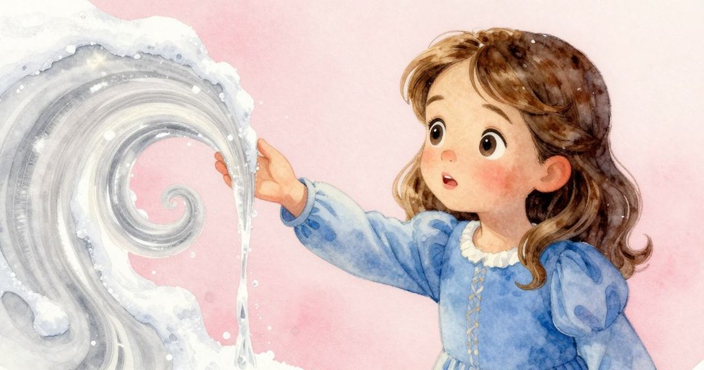 Freya於擦拭間突然停下,袖口沾染甜糖,臉上流露小心與驚訝,瞬間如時間靜止般充滿詩意。