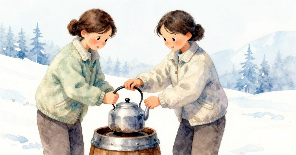 塔蒂婭專注轉動桶曲柄，調整八角鐵塊對齊茶壺嘴，臉上洋溢著堅定與細膩的挑戰神情