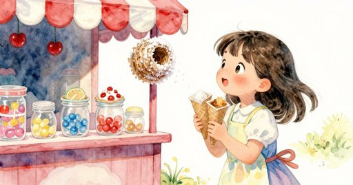 Sparrow and the Sugar Threads at the Candy Cart