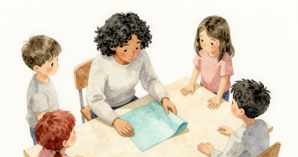 Shea在桌前折紙，桌子散發著雪松氣味，專注動作展現秘密開始，房間溫暖明亮