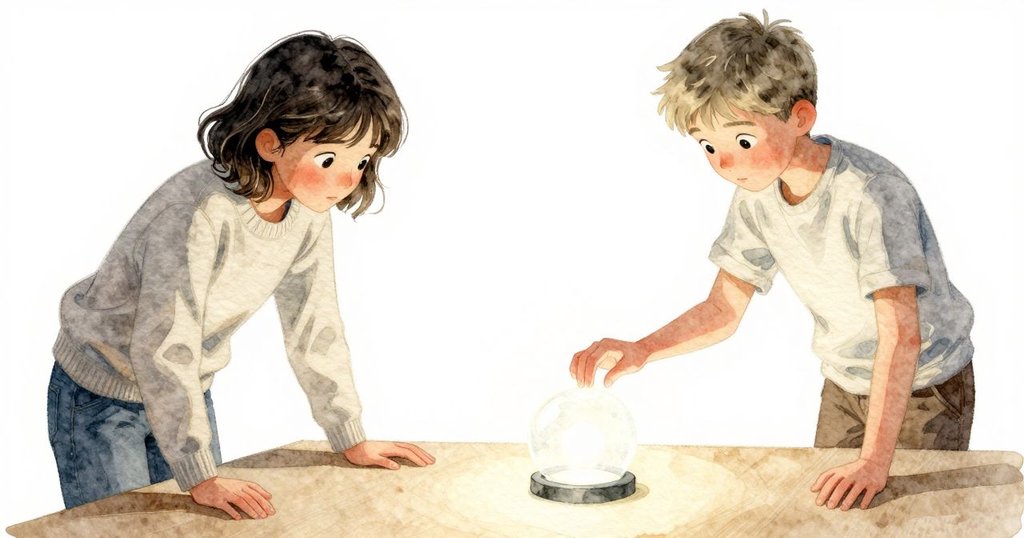 Shea的指尖懸停在青銅羚羊紙鎮上，紙張細節和抽屜機關清晰，充滿期待與緊張氛圍