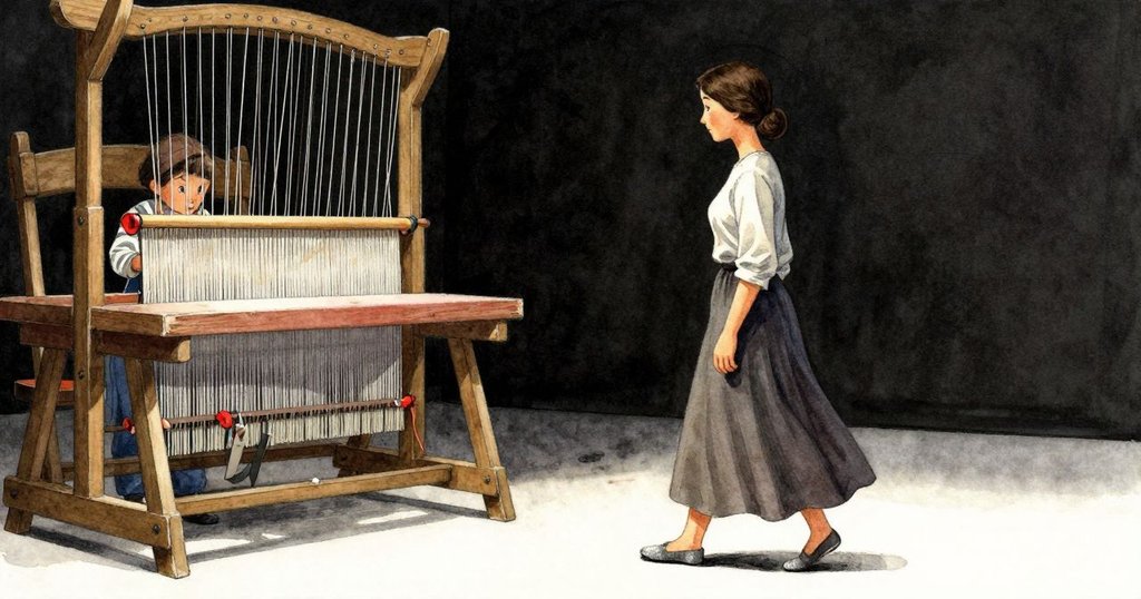 Zelma走向工作台,鞋上帶有街道粉筆痕跡,明亮室內光影交錯,展現故事轉折場景