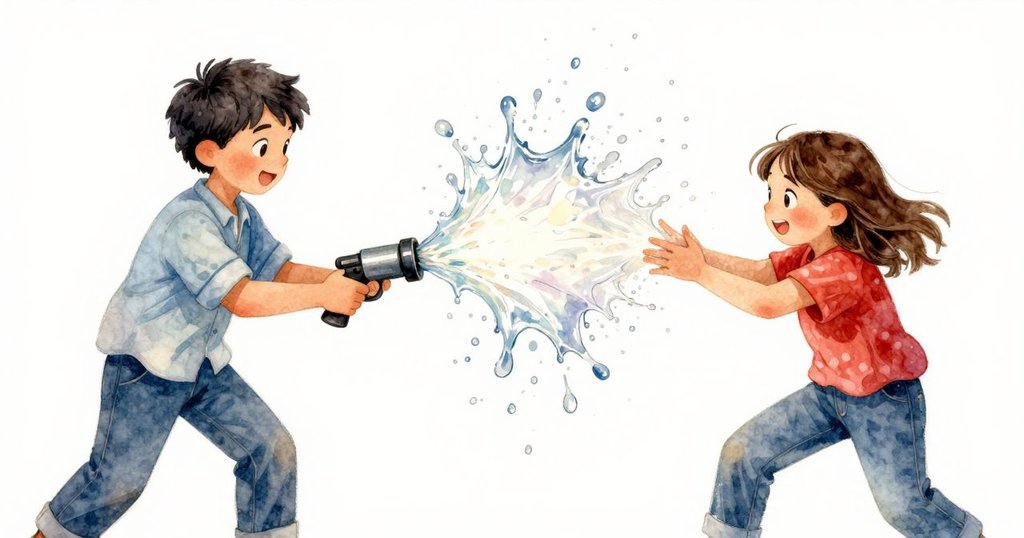 洗衣機突然噴出水花，Zola穩住機筒，Trent快速撿起濕衣物，瞬間定格緊張情境