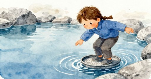 Pebble Splash Over the Notebook at the Thawing Pond