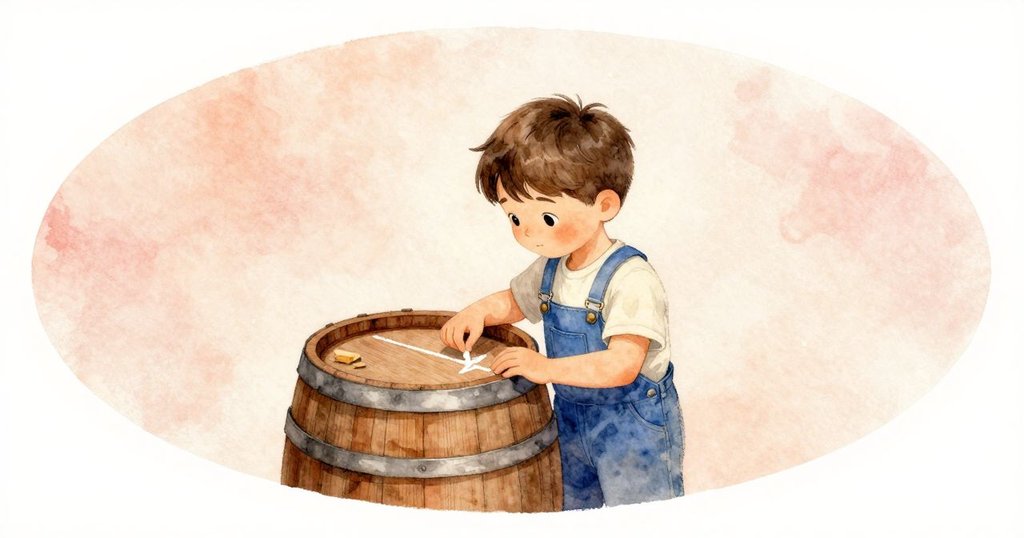 Nestor閉眼平靜重新劃線,溫馨酒窖中木桶環繞,角度呈現圓形構圖,象徵結尾與和諧