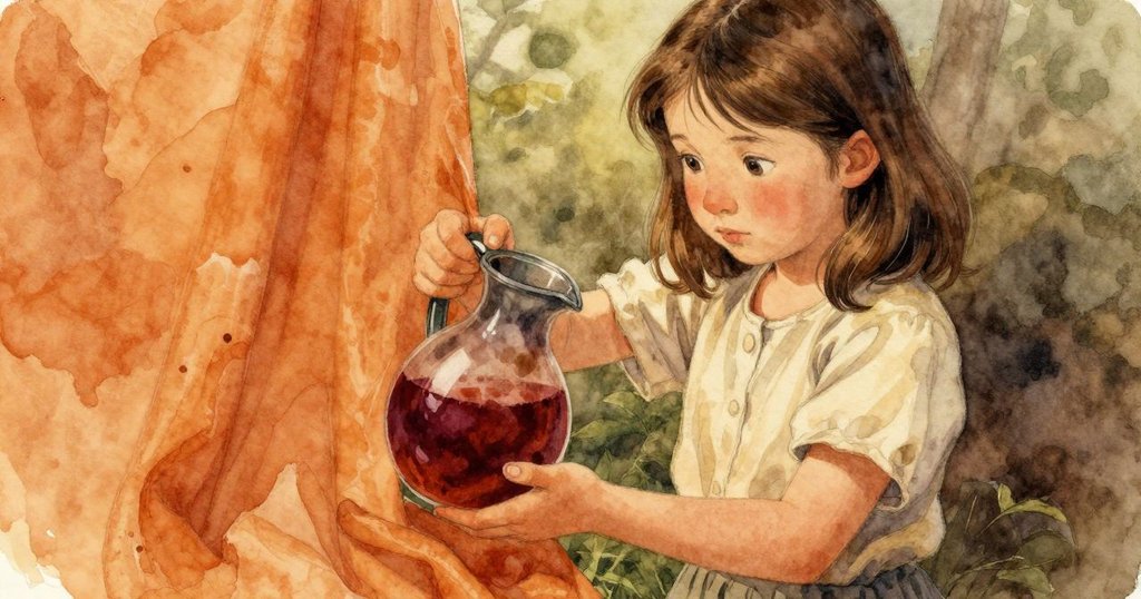 娜丁舉著水壺細察染布邊緣不均勻紋路，臉上流露出堅定與猶豫，鏡頭特寫捕捉情感