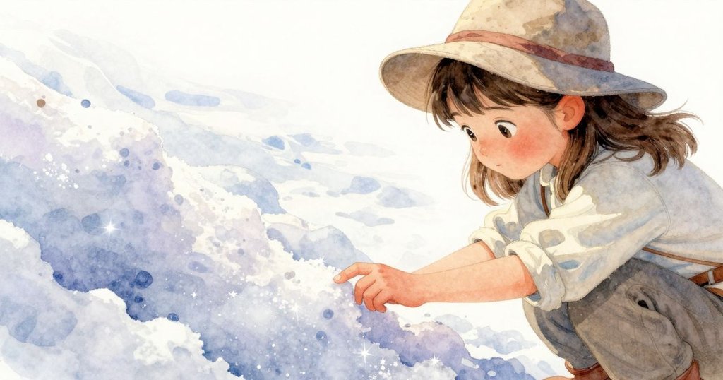 內森薩指尖輕觸鹽脊，展現細膩質感與自然光影，體現與自然對話的靜謐感受