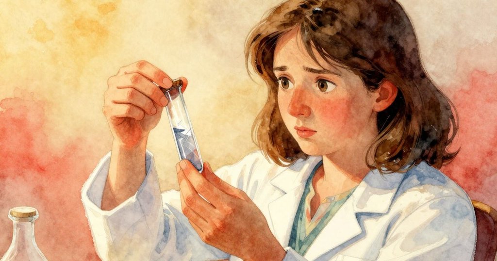 Nadine緊繃眼神注視刻有銀線的試管,手中輕輕轉動間捕捉到閃爍微光,現出頗具張力的瞬間