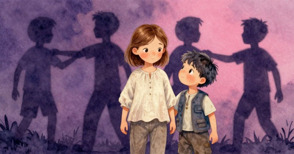 Vita專注調整兩木偶合併影子，神情堅定且欣喜，Everett在後方投以肯定目光，展現合作溫情