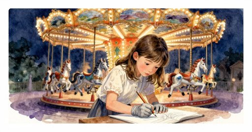 When a Pencil Slashed Across a Carousel Horse Sketch