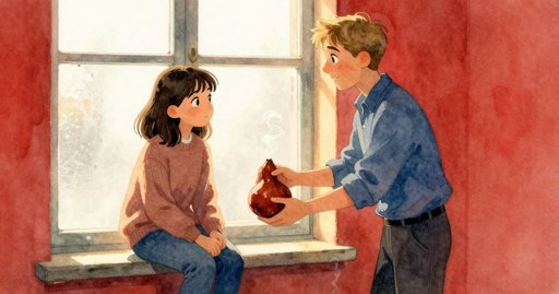 A Warm Gourd Opens a View Through the Frost Window