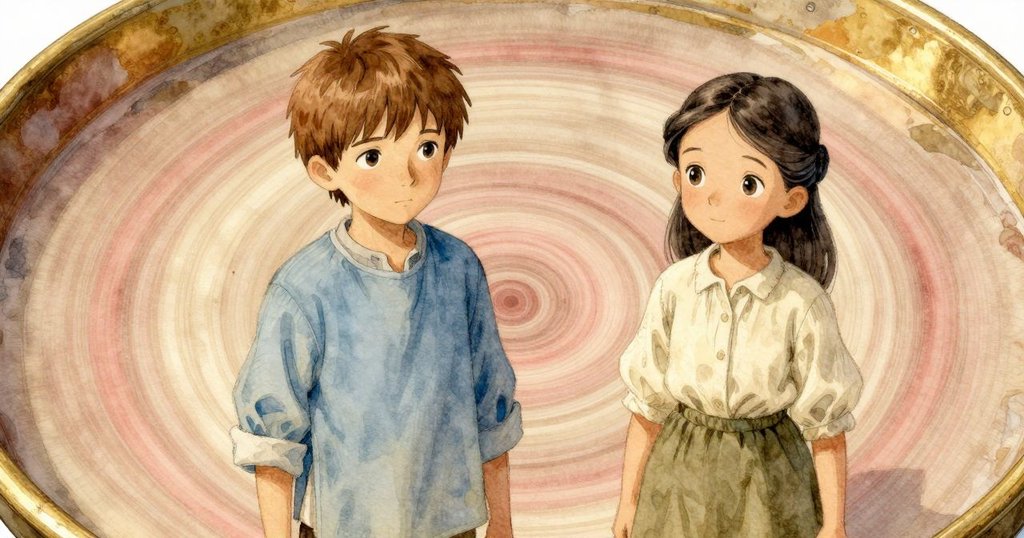 從高處俯瞰畫盤,層層交疊的紋路與色彩顯現出豐富實驗過程,配以柔和的自然光