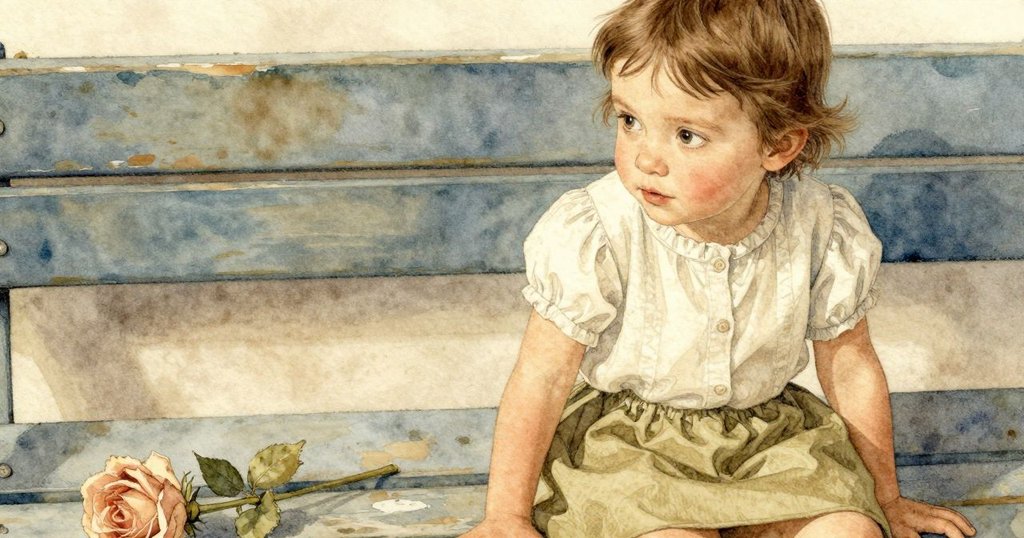 Gemma輕觸車廂長椅上的塵環，特寫展現細膩質感，畫面溫柔帶有故事發展感。