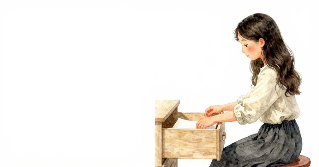 馬倫在溫暖燈光下從半開抽屜中取出濕紙,她的動作柔和,背景溫馨且充滿期待