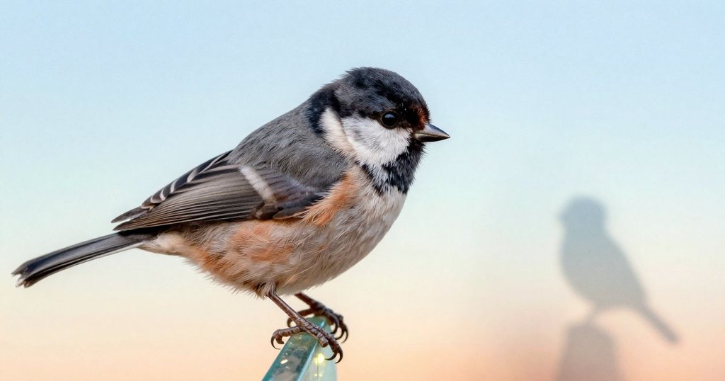 玻璃上呈現夢幻倒影,麻雀邁步跳躍,Flora 的輪廓柔和映現,LED粉彩燈光營造浪漫氣氛。