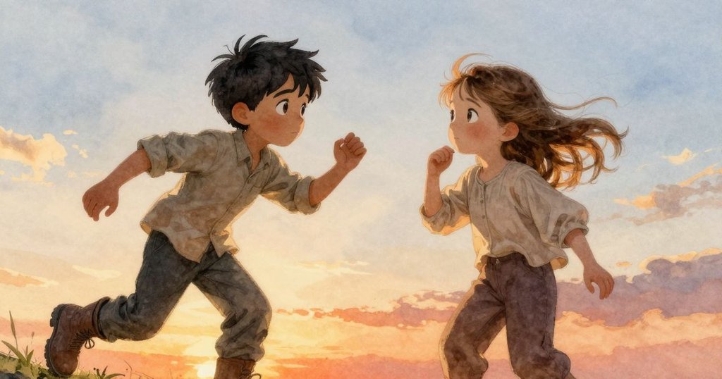 拉金與佳美因琴音迸發驚奇,動態場面中手停留空中,風勢呼嘯,神秘感充盈山丘