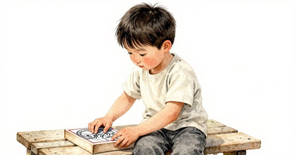 近距離展示印刷板上擴散的細膩墨跡及工作台的細節，展現希勒斯手部正在調整板面