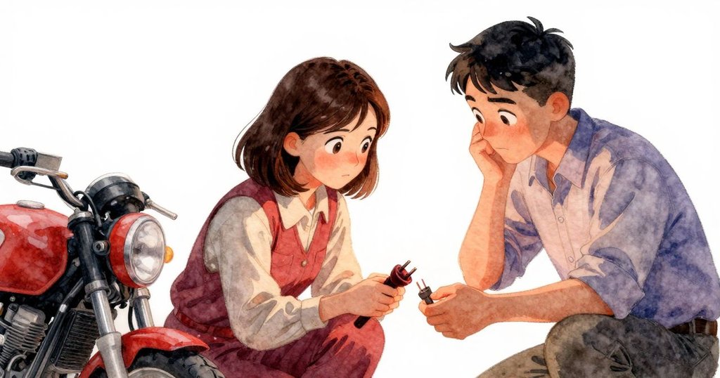 奧黛特猶豫於故障機械前，傑斯珀遞上備用插頭，兩人情緒緊繃中映出溫暖合作之光