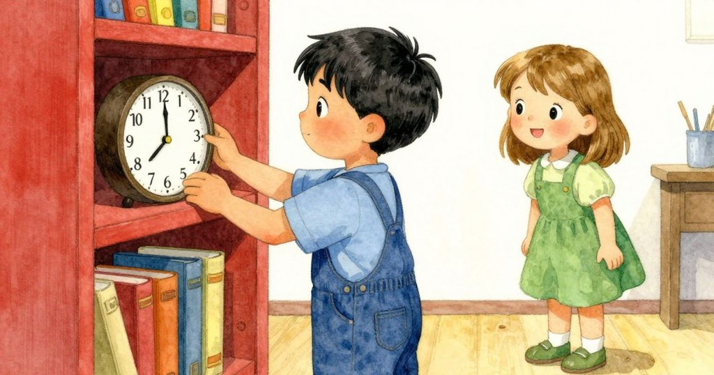 昆恩微笑將啟動的時鐘放回架上,喬西在旁欣賞認可,溫暖夕光灑落修理店內,結局溫馨。