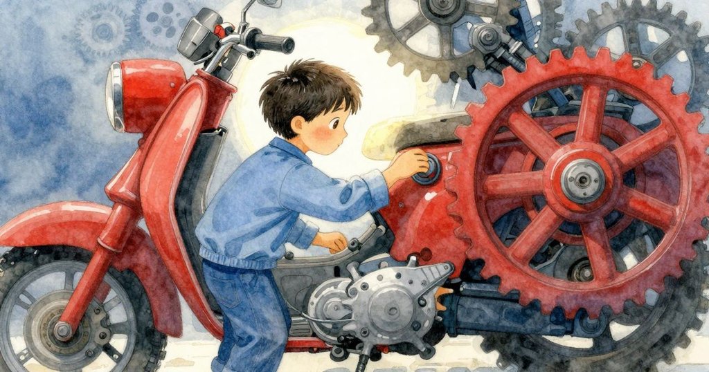 在緊張一刻中,Kay伸手觸及開關,齒輪與簧管靜止,環境中充滿即將改變的期待與靜謐感