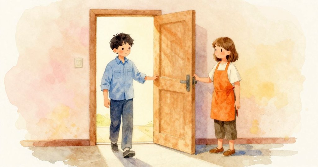 在微光中,Kay從開著的門離開,Fenna歸位扳手,齒輪靜止告別,展現沉靜與深思的結局