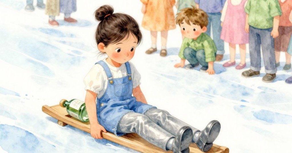 傾斜視角捕捉酒瓶慢慢滑動的瞬間，Seren與Cole注視著木箱間的細節，情緒緊張而微妙。