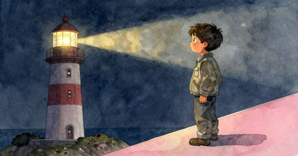 伊凡站在走廊上,燈光掃過潮濕玻璃,他正專注地清理藻類,表情堅定內斂