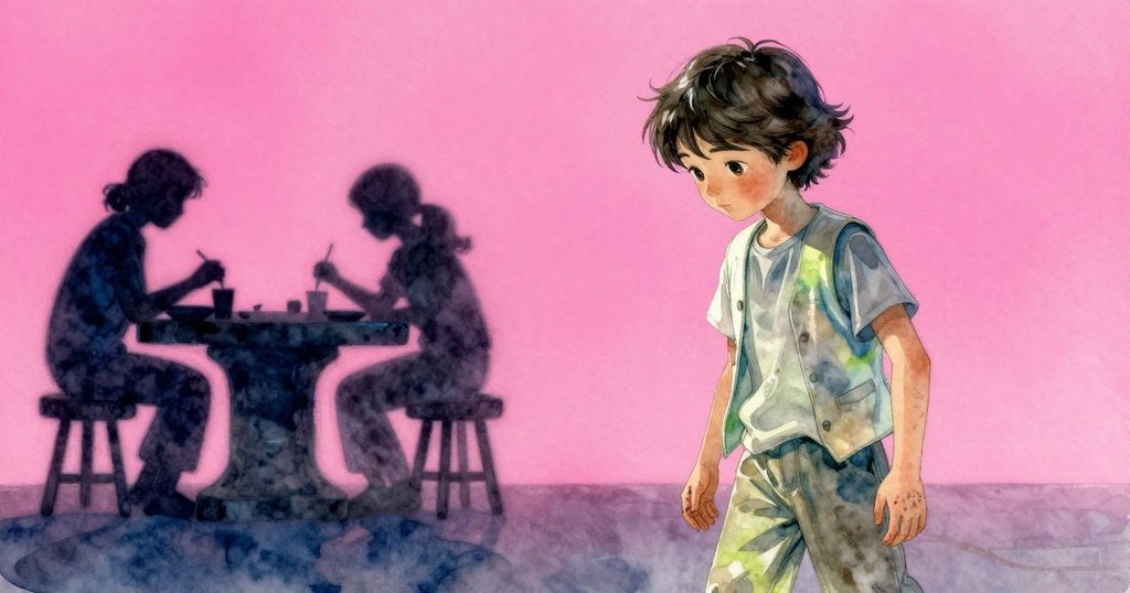 Theo站在門口注視Otto,墨石上充滿動態,背光下呈現輪廓線條,室內充滿藝術氛圍。