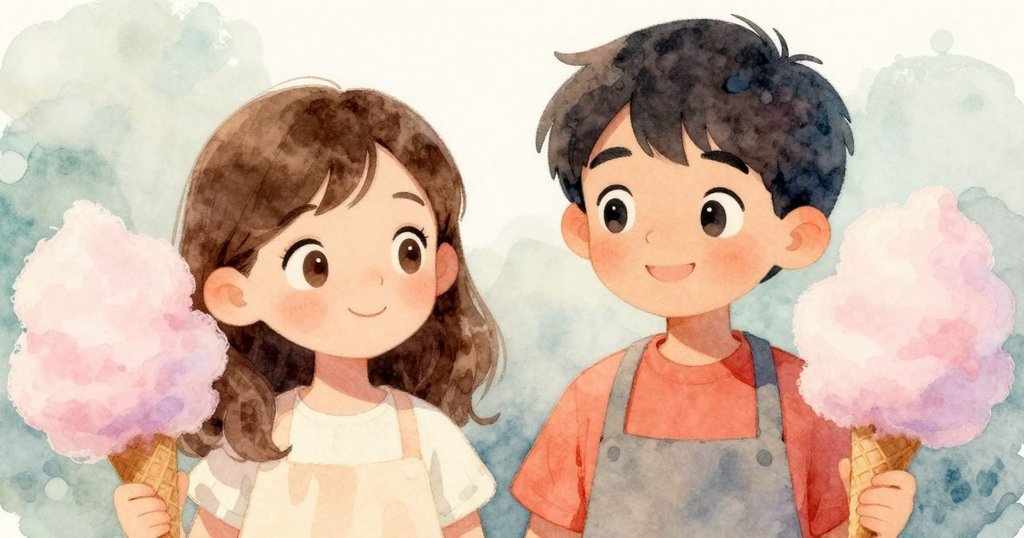 凱拉與帕洛瑪微笑著將完成的糖果並排放置，柔和燈光映出甜美細節，結局溫馨，夜色悄然降臨。