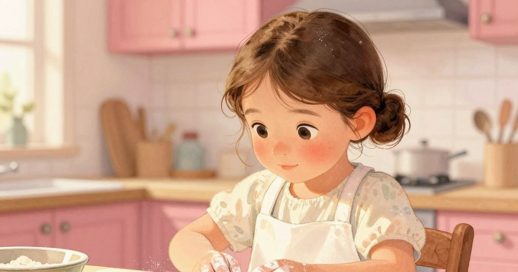 烏拉專注傾聽玻璃罐點擊聲，臉上流露好奇與堅定表情，光線溫暖柔和，情感豐富