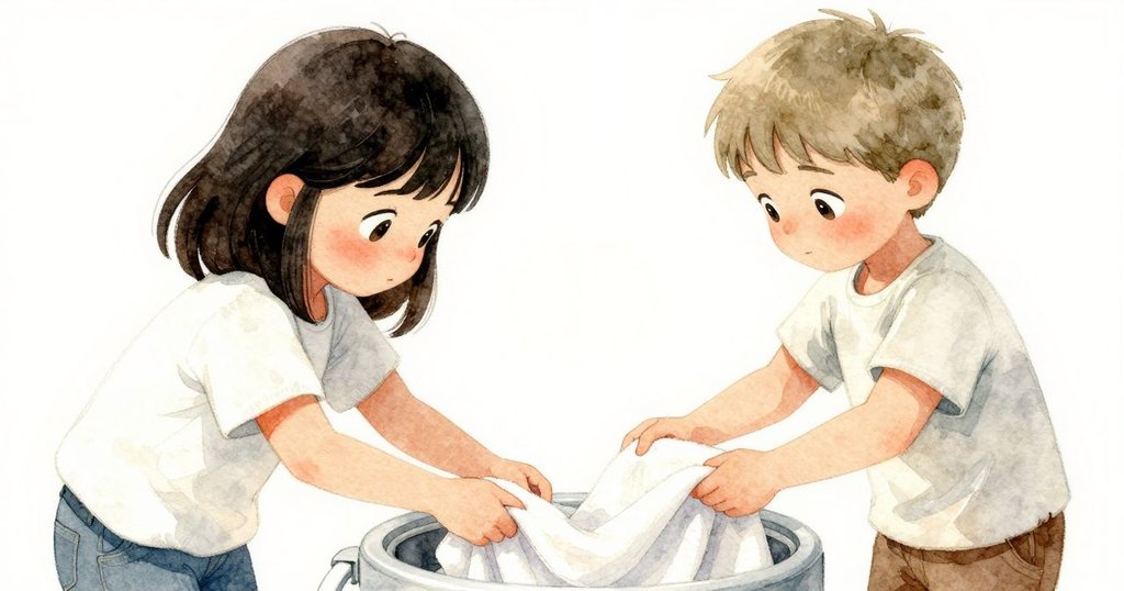 朱諾閉眼觸摸毛巾，感受布料溫度，格倫靜靜旁觀，畫面流露出挑戰與承受的柔情瞬間。