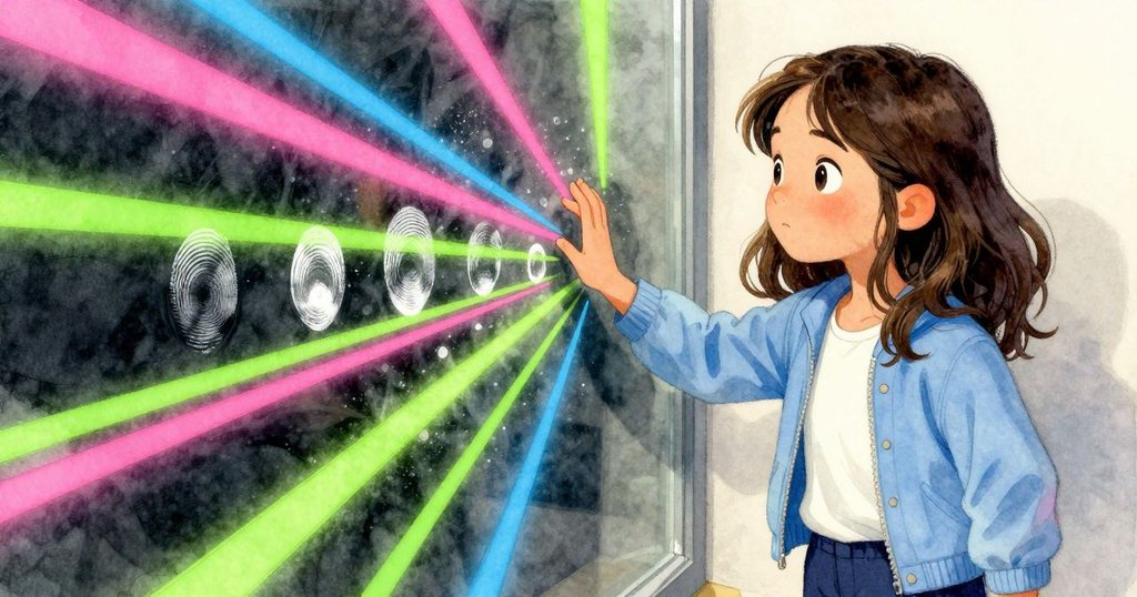 Willa細心沿著發光拇指印探索，手指觸碰間透露明悟與興奮，展開全新探索旅程。