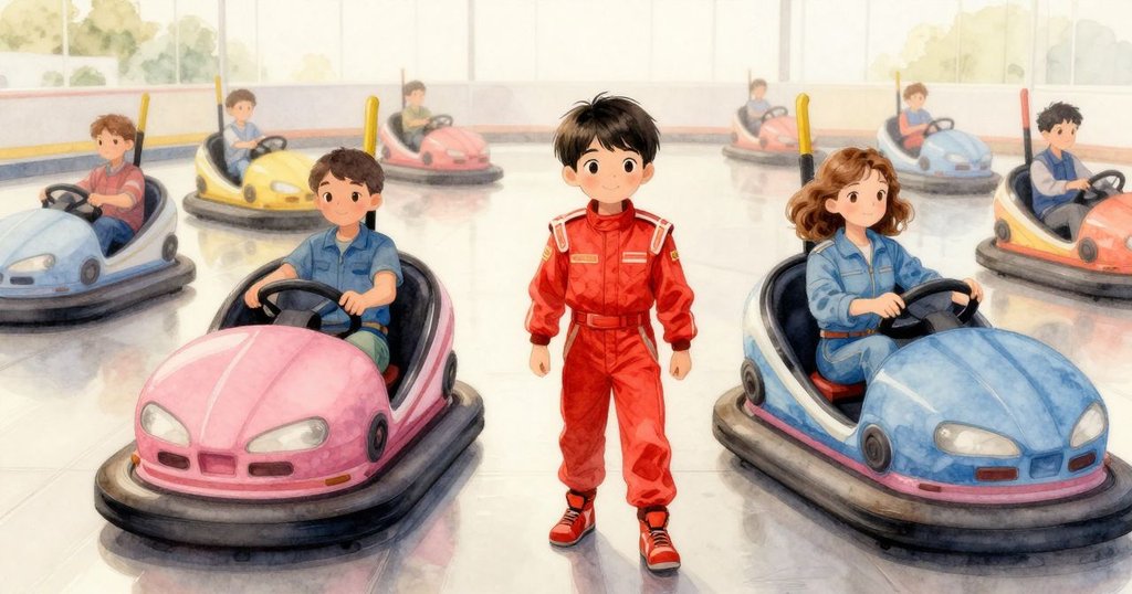 凱斯特羅與哈麗特駕車離開車場, 車內揮手道別空白區, 溫暖柔光映出結束與新開始的希望