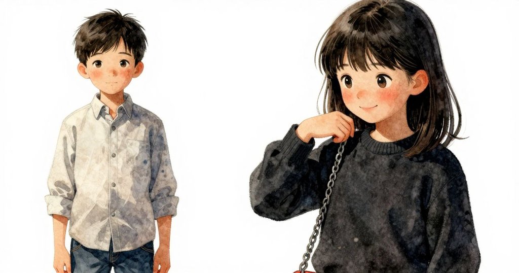 格倫專注地調整扭曲的安全帶,旁邊的傑瑪微笑著注視,展現出專注與彼此支持的溫暖互動。