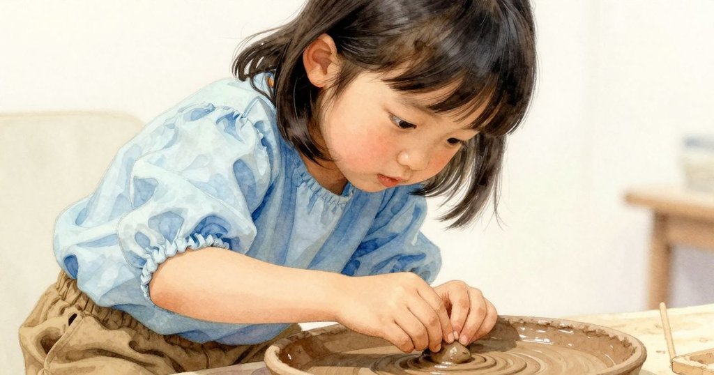 Ines 伸手輕觸黏土托盤上隱藏金屬桿,細節清晰,象徵探險與發現,溫暖光線襯托情境