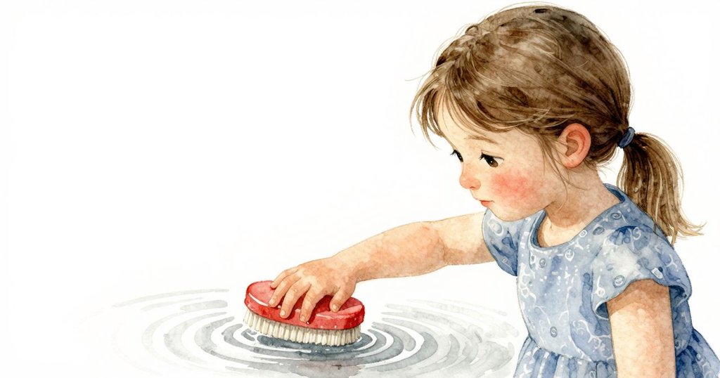 Sara 輕觸水面,細膩指尖引起海葵縮退,溫柔好奇神情展現細節之美。