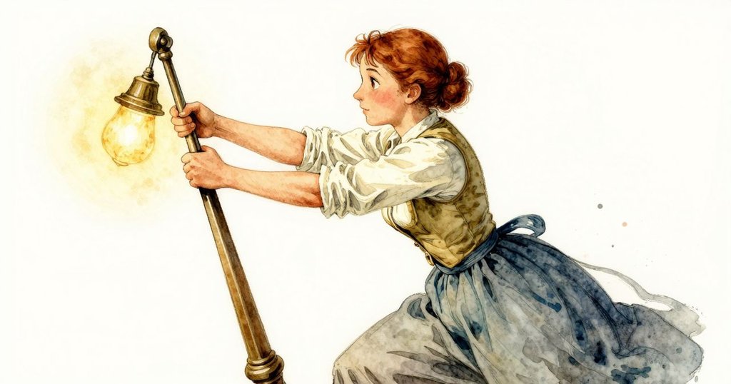 Dinah急速調整印刷槓桿,油墨四濺,動感十足,燈光暖明,強調緊迫與活力情景推進