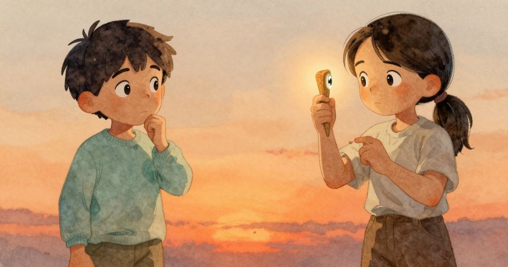 溫度錐在火窯旁的觀察孔邊特寫，微微傾斜，火光映照下展現細節，充滿溫暖與變化